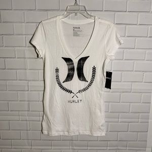 NWOT Hurley White and Black ShortSleeve Tee Shirt